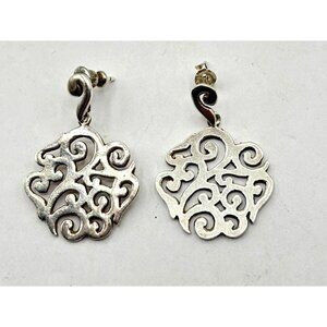 Barse 925 Sterling Silver Scroll Dangle Earrings